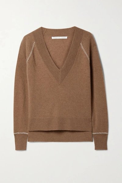 Shop Veronica Beard Preta Cashmere Sweater In Camel