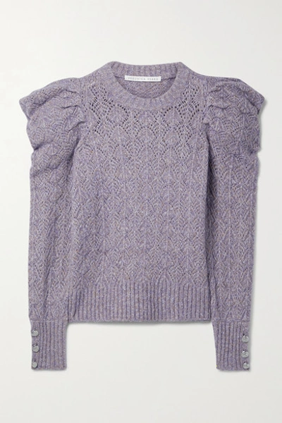 Shop Veronica Beard Novah Pointelle-knit Sweater In Lilac