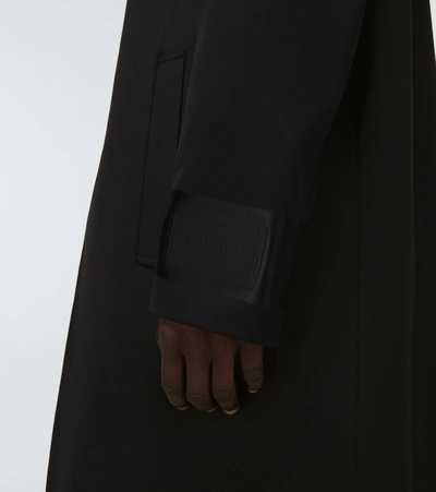 Shop Givenchy Patch Trench Jacket In Wool In Black