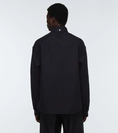 Shop Bottega Veneta Wool Overshirt In Black