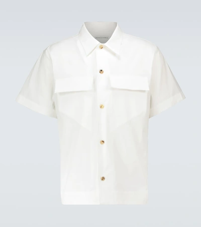 Shop Bottega Veneta Short-sleeved Cotton Shirt In White