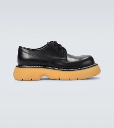 Shop Bottega Veneta The Bounce Leather Platform Shoes In Black