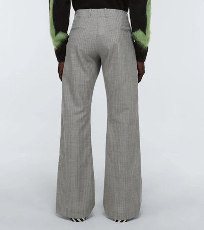 Shop Off-white Checked Tailored Pants In Grey