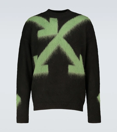 Shop Off-white Arrows Fuzzy Sweater In Black