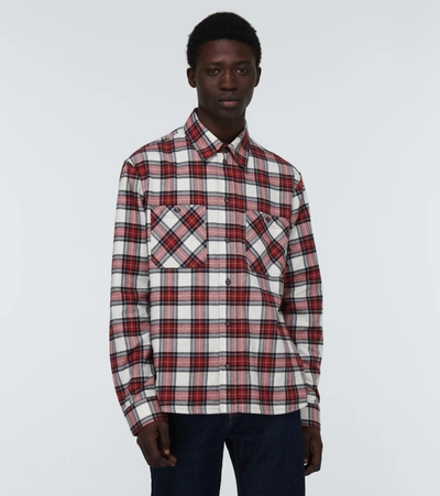 Shop Off-white Flannel Checked Shirt In Red