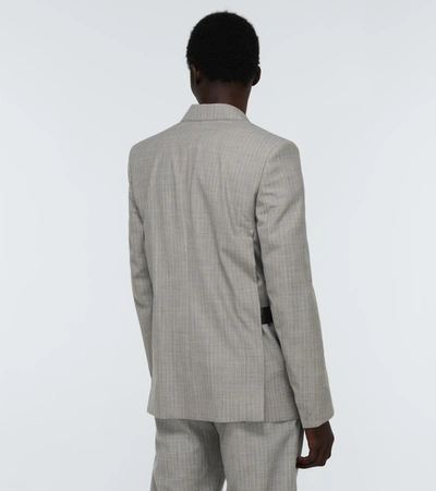 Shop Off-white Unfinished Single-breasted Blazer In Grey