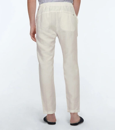 Shop Derek Rose Sydney Linen Pants In White