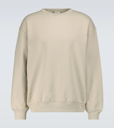 Shop Dries Van Noten Cotton Crewneck Sweater In Grey