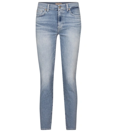 Shop 7 For All Mankind Roxanne Mid-rise Skinny Jeans In Blue