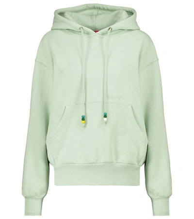 Shop Staud Cotton Jersey Hoodie In Green