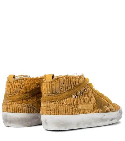 Shop Golden Goose Mid Star Corduroy High-top Sneakers In Yellow