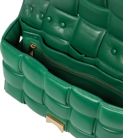 Shop Bottega Veneta Chain Cassette Leather Shoulder Bag In Green