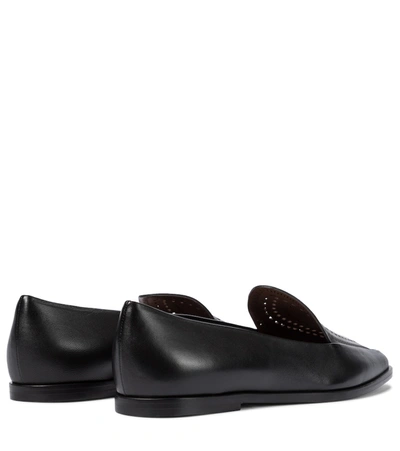 Shop Alaïa Leather Loafers In Black