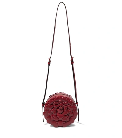 Shop Valentino Atelier 03 Rose Edition Leather Crossbody Bag In Red