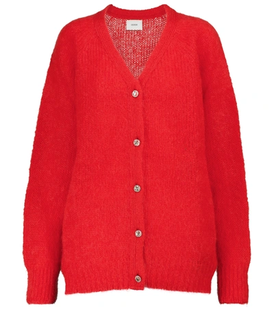 Shop Erdem Marcilly Mohair-blend Cardigan In Red