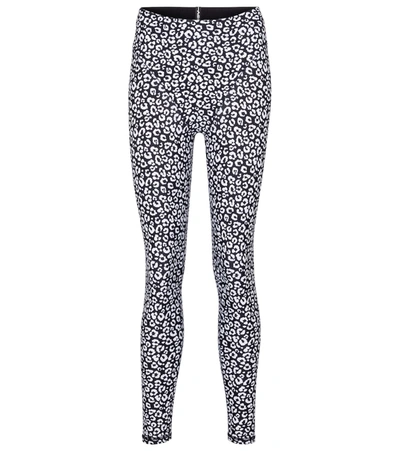 Shop Adam Selman Sport French Cut Leopard-print Leggings In Black