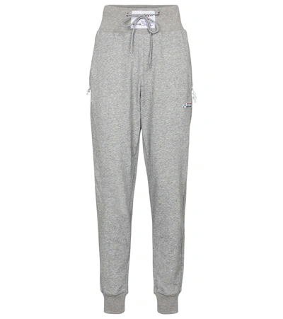 Shop Adam Selman Sport High-rise Cotton-blend Sweatpants In Grey