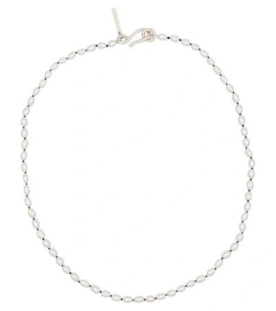 Shop Sophie Buhai Tiny Pearl And Sterling Silver Necklace In White