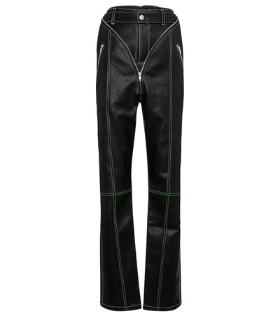 Shop Y/project Straight Faux Leather Pants In Black