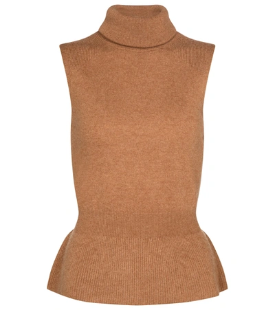 Shop Veronica Beard Noor Cashmere Sweater Vest In Brown