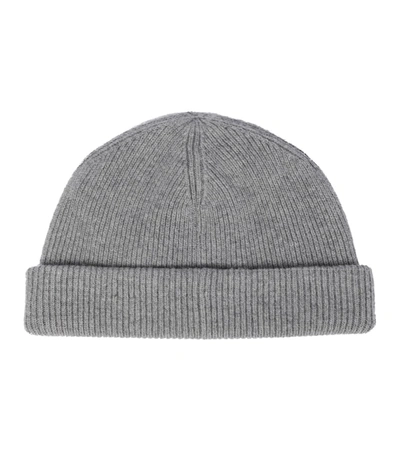 Shop Acne Studios Kansy Ribbed-knit Wool Beanie In Grey