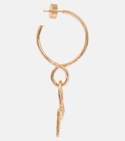 Shop Jacquemus Hoop Earrings In Raw Gold