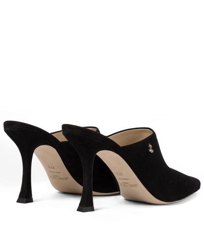 Shop Jimmy Choo Rya 90 Suede Mules In Black