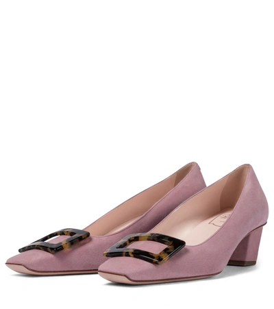 Shop Roger Vivier Belle Vivier 45 Suede Pumps In Pink