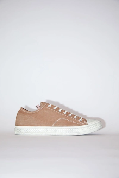 Shop Acne Studios Ballow Tumbled M Brown/off White In Canvas Sneakers