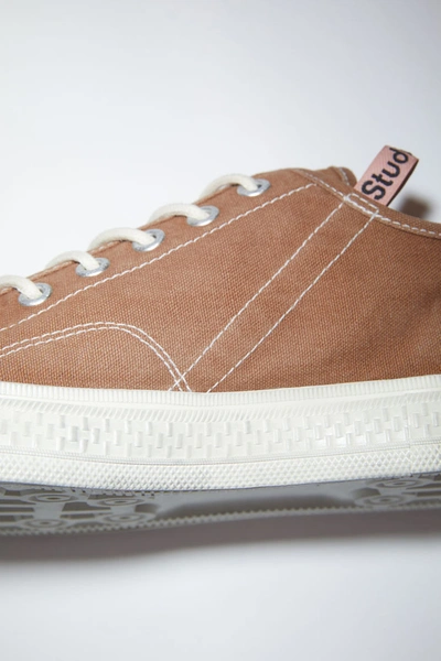 Shop Acne Studios Ballow Tumbled M Brown/off White In Canvas Sneakers