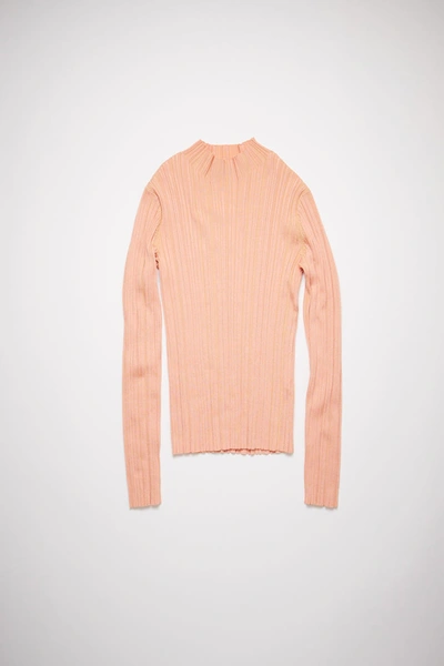 Shop Acne Studios Mock Neck Sweater Salmon Pink