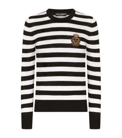 Shop Dolce & Gabbana Cashmere-silk Striped Sweater