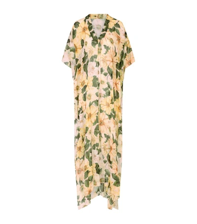 Shop Dolce & Gabbana Silk Camellia Kaftan Dress