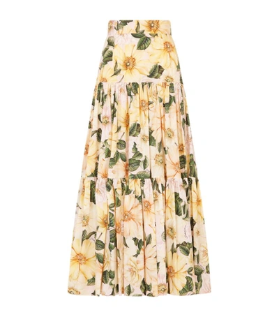 Shop Dolce & Gabbana Cotton Camellia Skirt