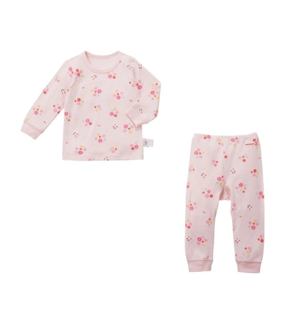 Shop Miki House Floral Print Pyjama Set (2-7 Years) In Pink
