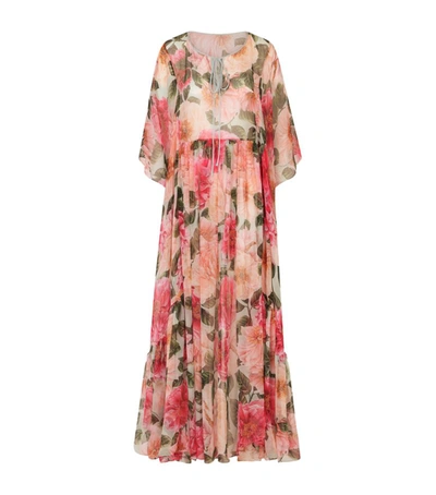 Shop Dolce & Gabbana Silk Camellia Kaftan Dress
