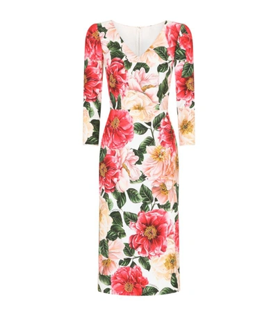 Shop Dolce & Gabbana Camellia Print Pencil Dress