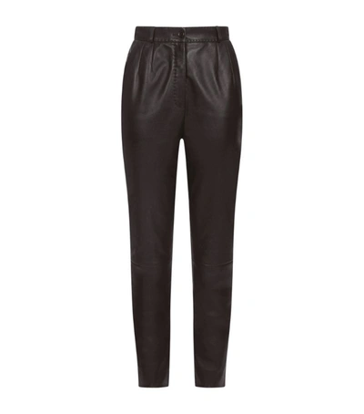 Shop Dolce & Gabbana Leather Trousers In Multi