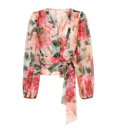 Shop Dolce & Gabbana Silk Floral Print Blouse