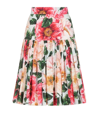 Shop Dolce & Gabbana Pleated Floral Skirt