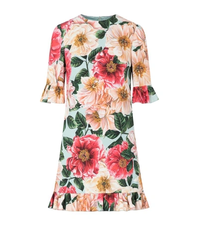 Shop Dolce & Gabbana Camellia Print Ruffle Dress