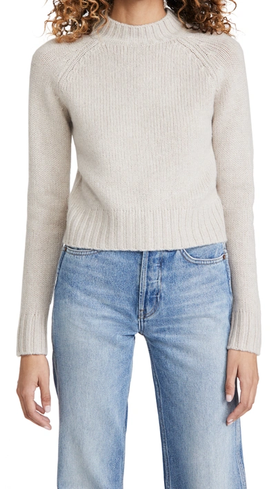 Shop Vince Shrunken Mock Neck Cashmere Sweater In Heather Marble