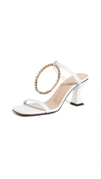 Shop Jw Anderson Crystal Buckle Sandals In White