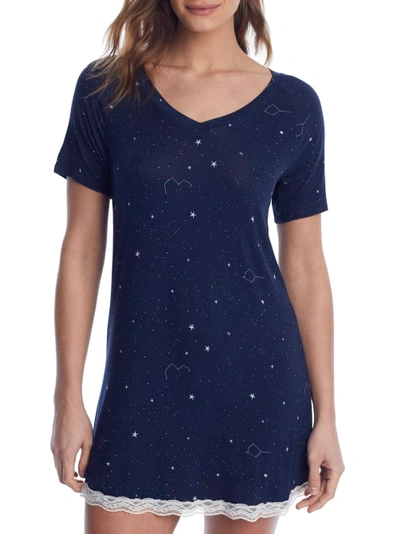 Shop Honeydew Intimates All American Constellations Knit Sleep Shirt In Polar Constellation
