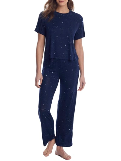 Shop Honeydew Intimates All American Constellation Knit Pajama Set In Polar Constellation