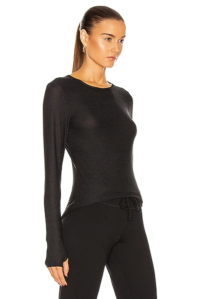 Beyond Yoga Classic Crew Pullover In Darkest Night