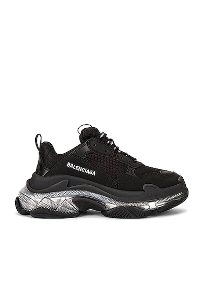 Shop Balenciaga Triple S Clear Sole Sneakers In Black Transparent