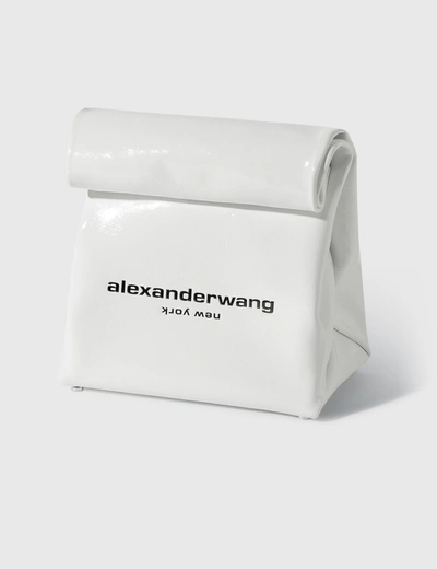 Shop Alexander Wang Lunch Bag Clutch - White Patent Leather