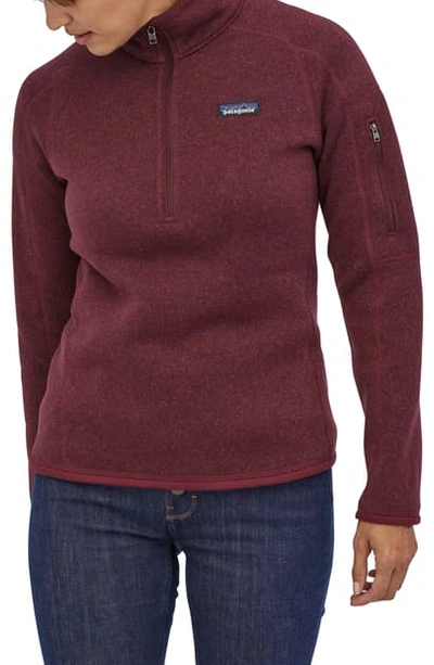 Shop Patagonia Better Sweater Quarter Zip Performance Jacket In Chicory Red