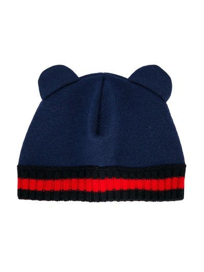 Shop Gucci Beanie With Ears In Blue